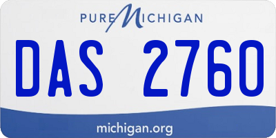 MI license plate DAS2760