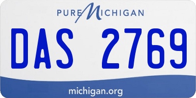 MI license plate DAS2769