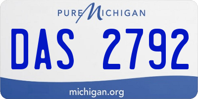 MI license plate DAS2792