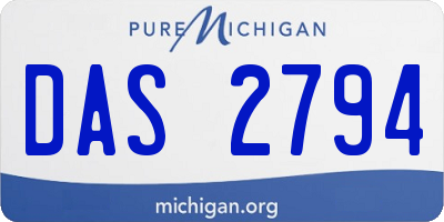 MI license plate DAS2794
