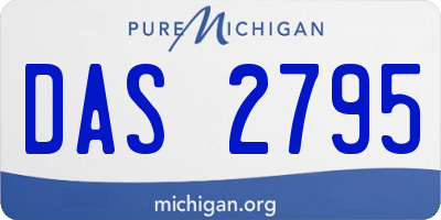 MI license plate DAS2795