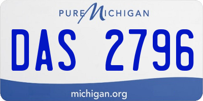 MI license plate DAS2796