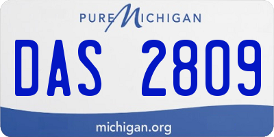 MI license plate DAS2809