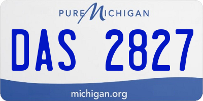 MI license plate DAS2827