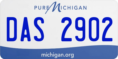 MI license plate DAS2902