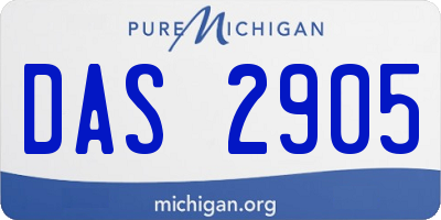 MI license plate DAS2905