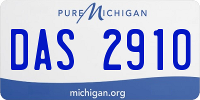 MI license plate DAS2910