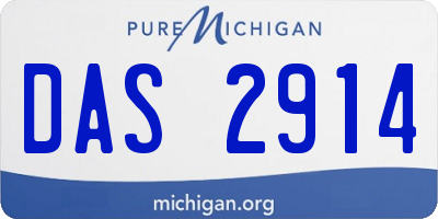 MI license plate DAS2914