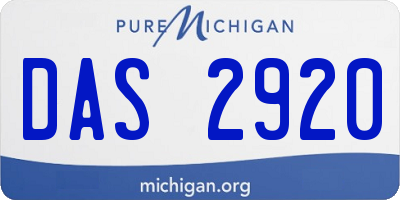 MI license plate DAS2920