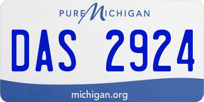 MI license plate DAS2924