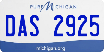 MI license plate DAS2925