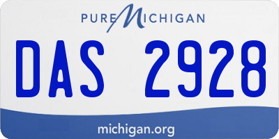 MI license plate DAS2928