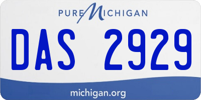 MI license plate DAS2929