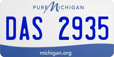 MI license plate DAS2935