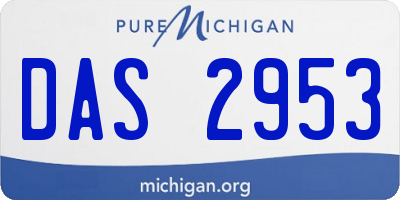 MI license plate DAS2953