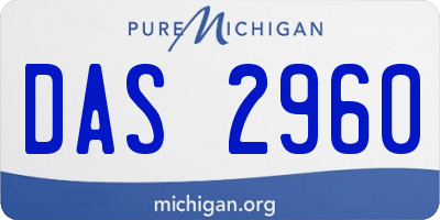 MI license plate DAS2960