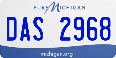 MI license plate DAS2968
