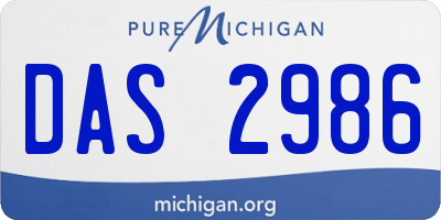 MI license plate DAS2986