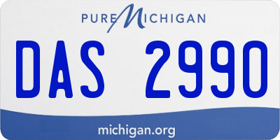MI license plate DAS2990