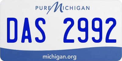 MI license plate DAS2992