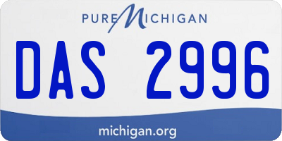 MI license plate DAS2996