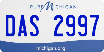 MI license plate DAS2997