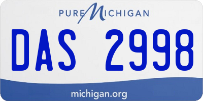 MI license plate DAS2998