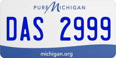 MI license plate DAS2999