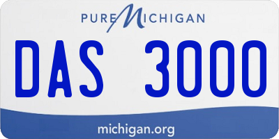 MI license plate DAS3000