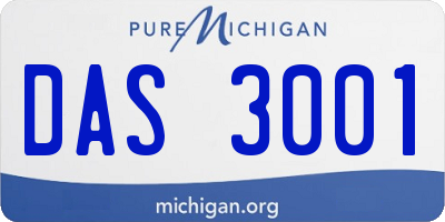MI license plate DAS3001