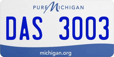 MI license plate DAS3003