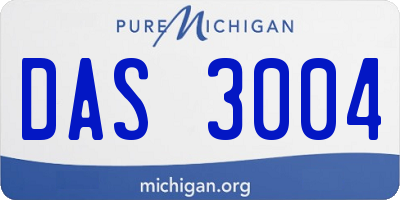 MI license plate DAS3004