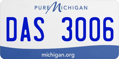 MI license plate DAS3006