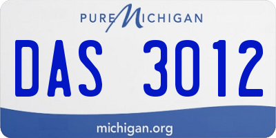 MI license plate DAS3012