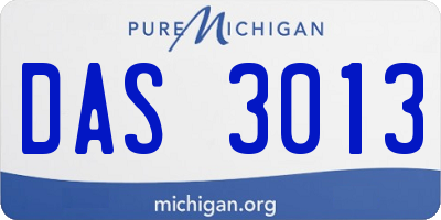 MI license plate DAS3013