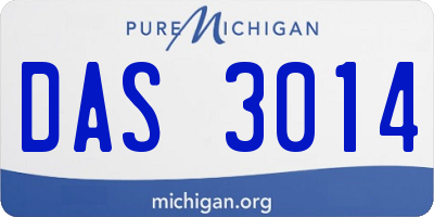 MI license plate DAS3014