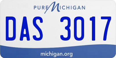 MI license plate DAS3017