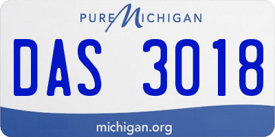 MI license plate DAS3018