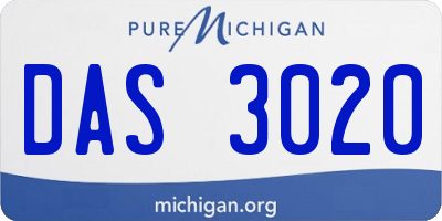 MI license plate DAS3020