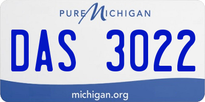 MI license plate DAS3022