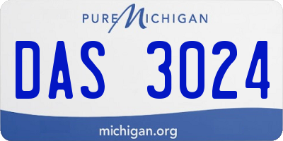 MI license plate DAS3024
