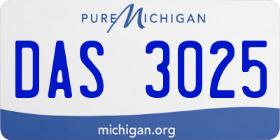 MI license plate DAS3025
