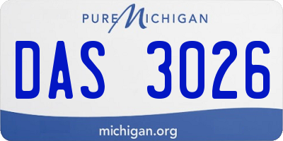 MI license plate DAS3026