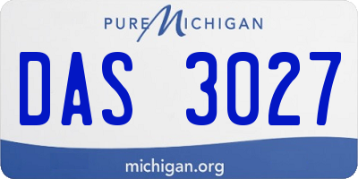 MI license plate DAS3027