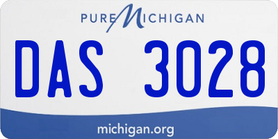 MI license plate DAS3028