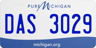 MI license plate DAS3029