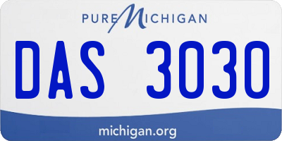 MI license plate DAS3030