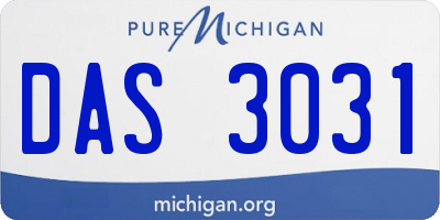 MI license plate DAS3031