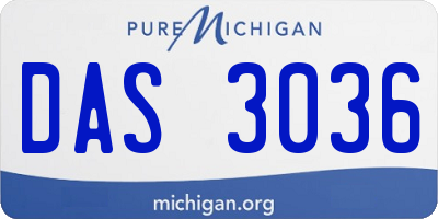 MI license plate DAS3036