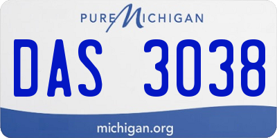 MI license plate DAS3038